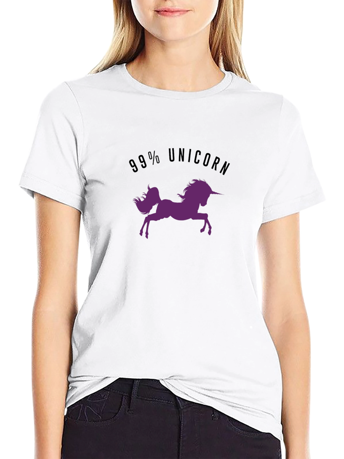 99% Unicorn Graphic T-Shirt - Black