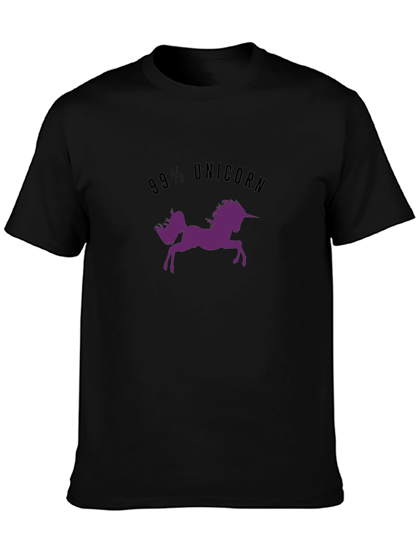 99% Unicorn Graphic T-Shirt - Black