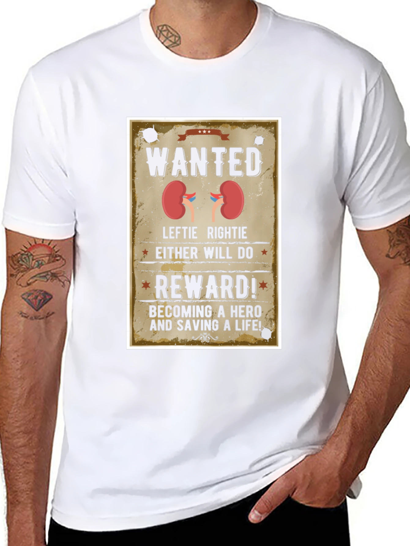Wanted Kidney Donation T-Shirt - Be a Hero!