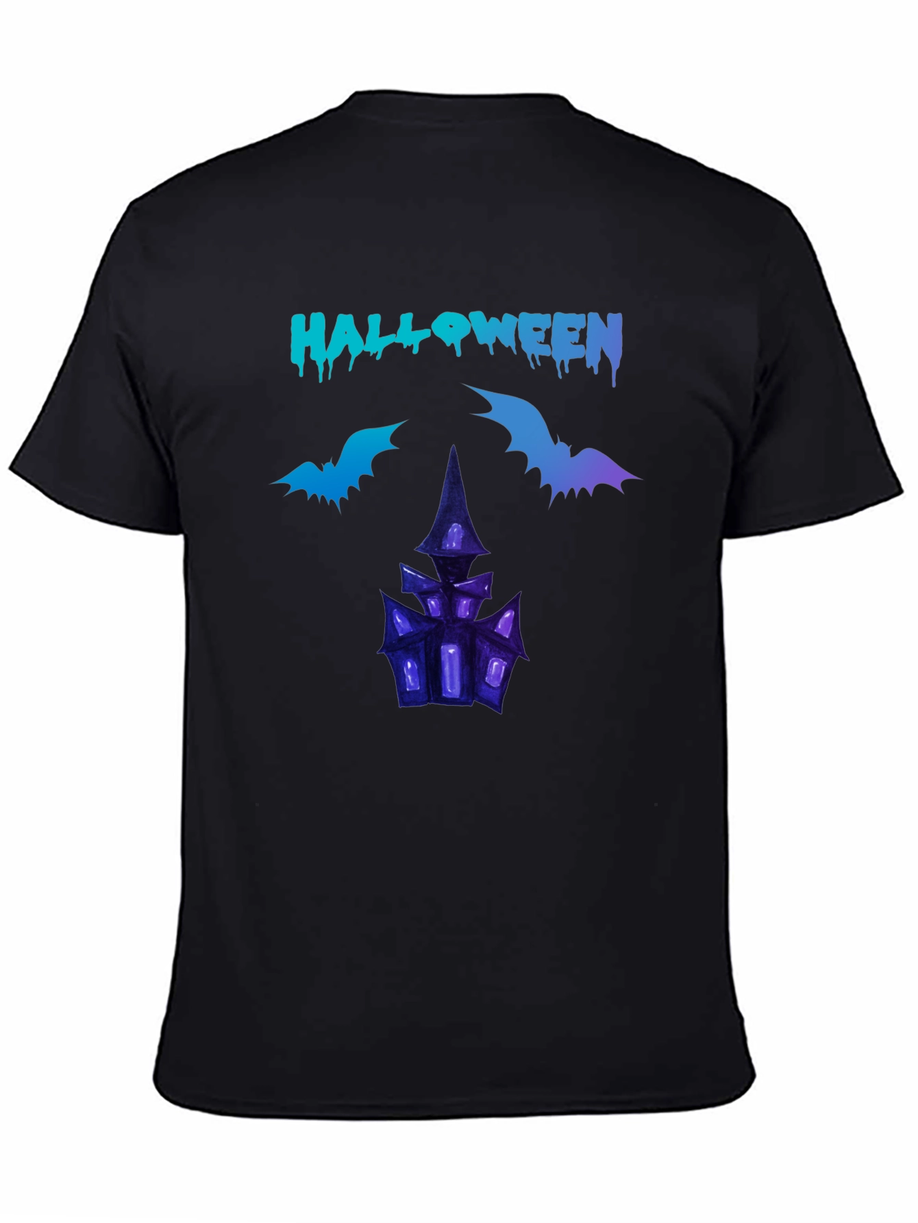 Halloween T-Shirt with Spooky House Design