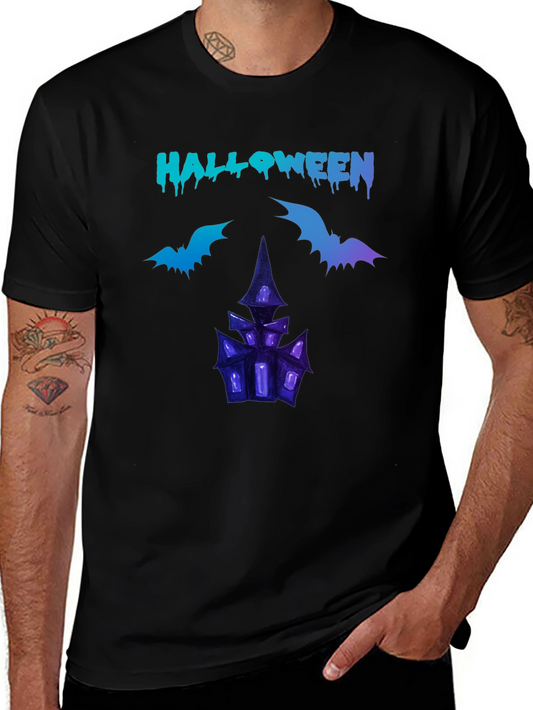 Halloween T-Shirt with Spooky House Design