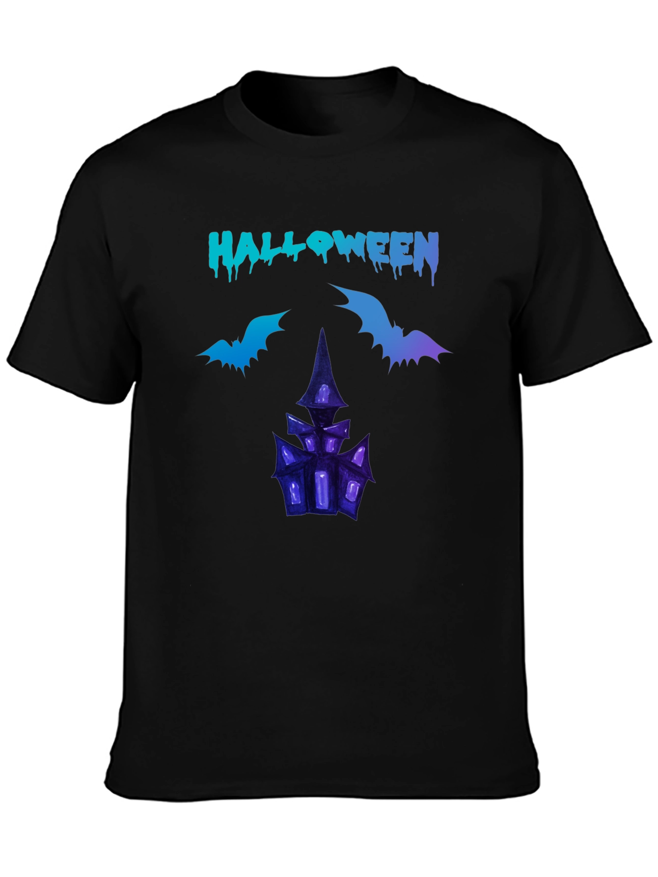 Halloween T-Shirt with Spooky House Design