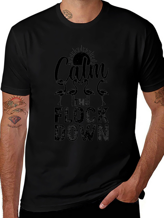 Calm the Flock Down Graphic Tee - Black
