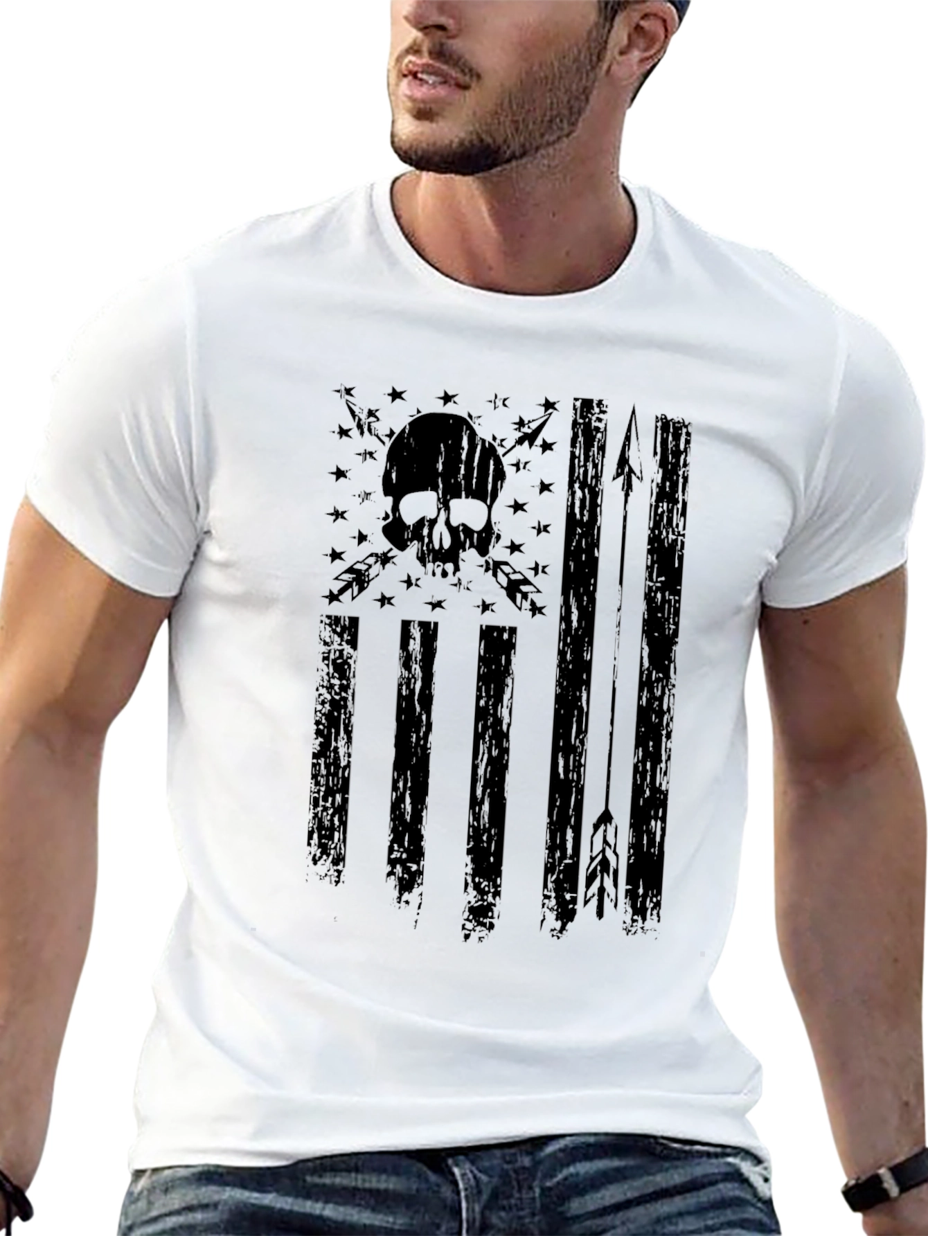 American Flag Skull & Arrow T-Shirt