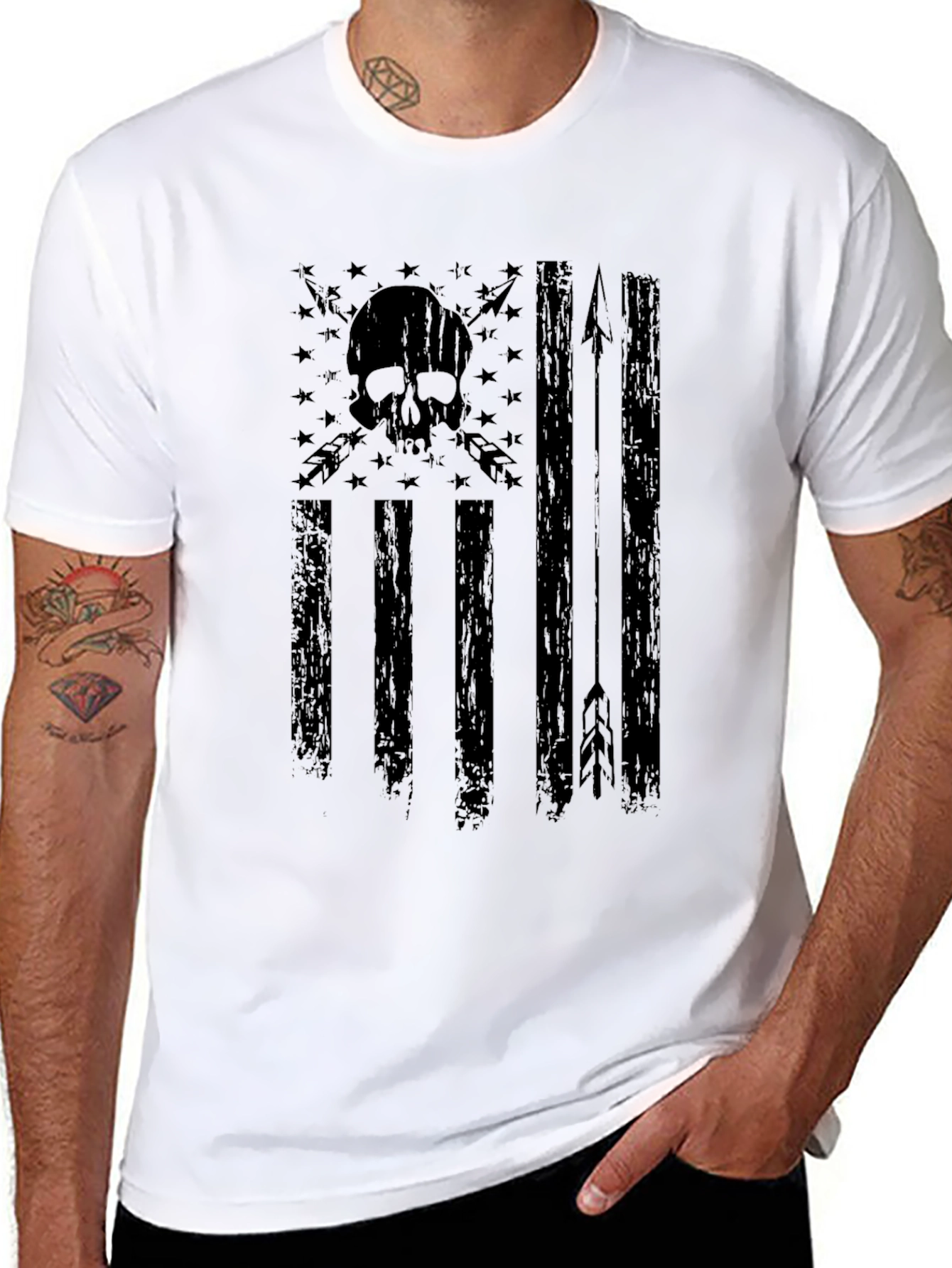 American Flag Skull & Arrow T-Shirt