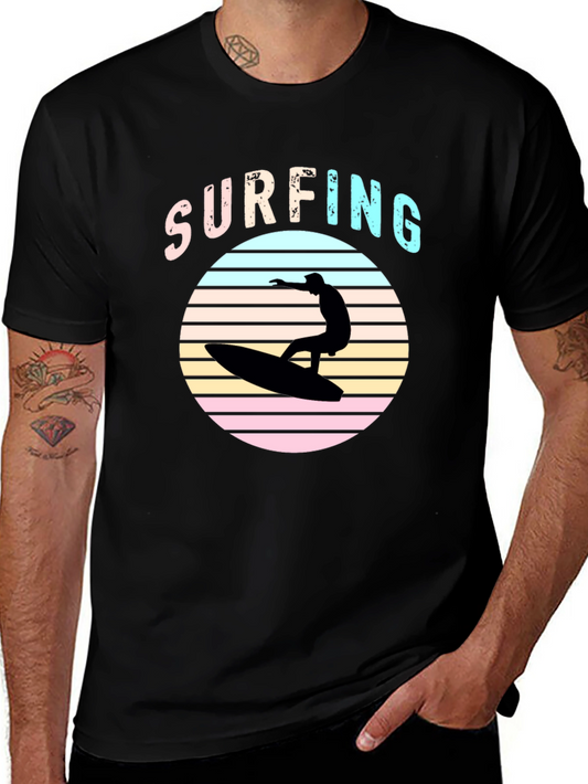 Retro Surfing T-Shirt - Black