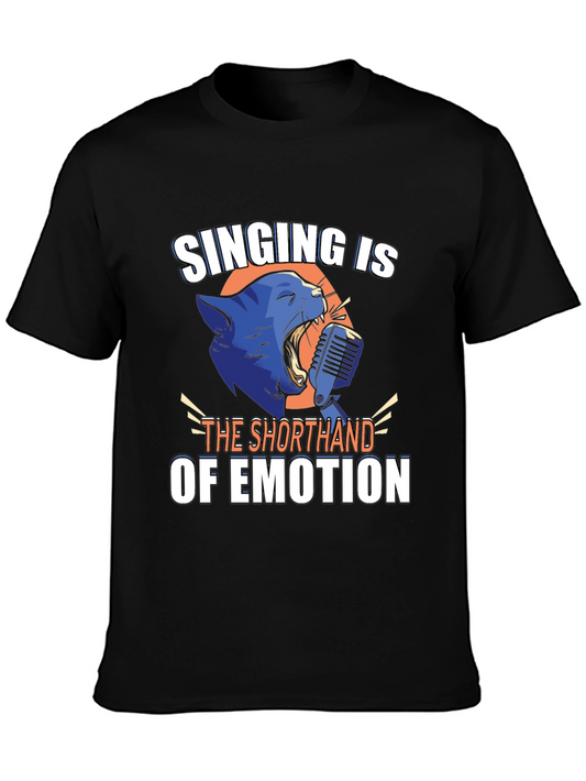 Singing Cat Graphic Tee - Emotion Shorthand Design