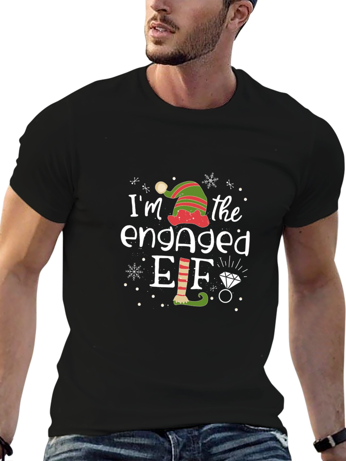 Engaged Elf Graphic Tee - Christmas Holiday Shirt