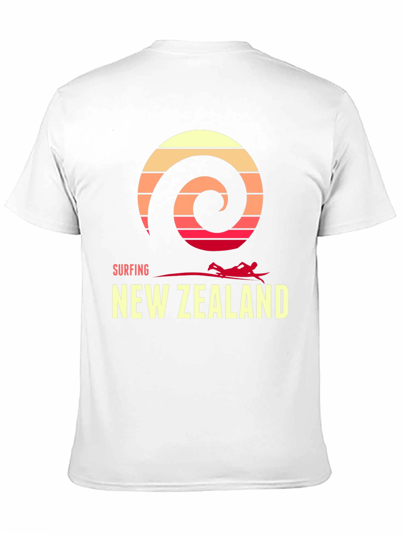 Surfing New Zealand Graphic Tee - Retro Wave Design