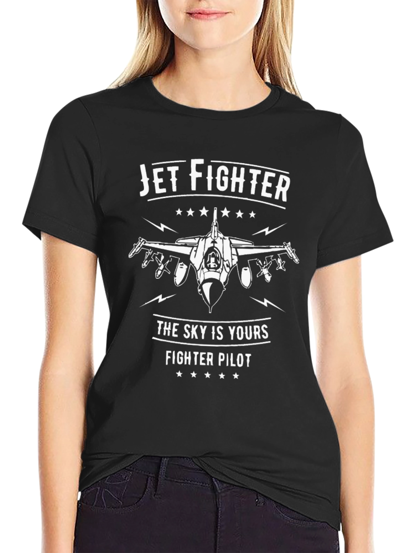Jet Fighter Pilot Graphic T-Shirt - Sky is Yours