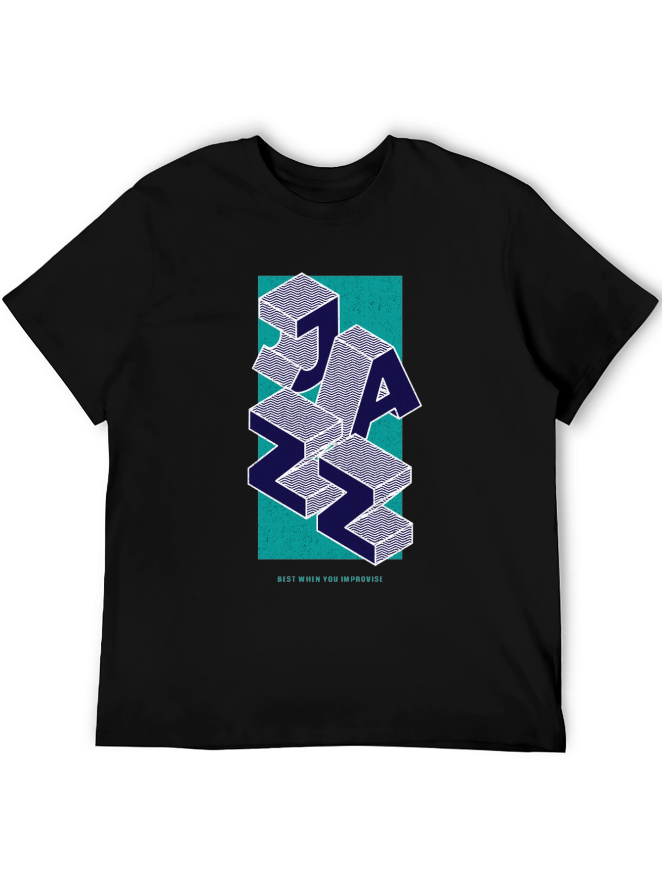 Geometric Jazz Graphic Tee - Black