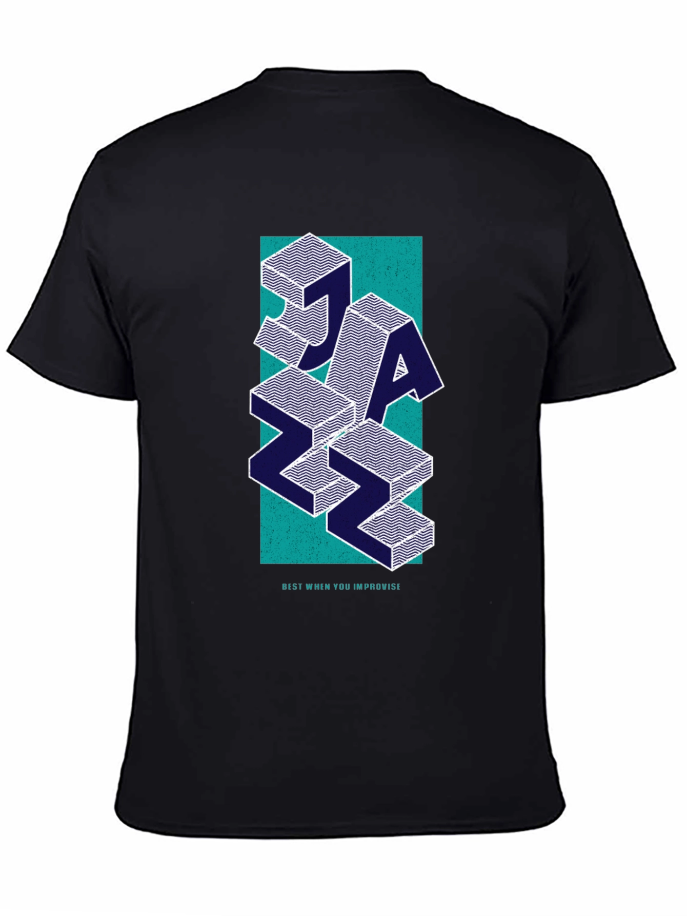 Geometric Jazz Graphic Tee - Black