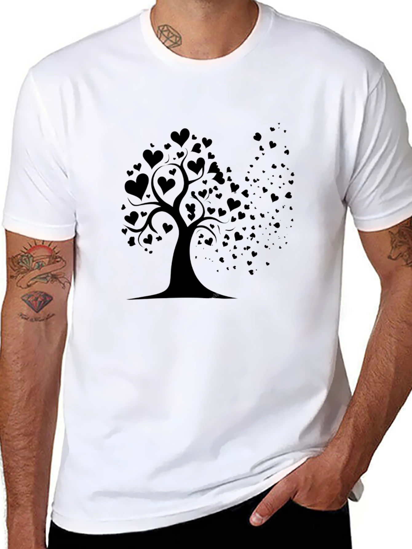 Heart Tree Graphic Tee - Black