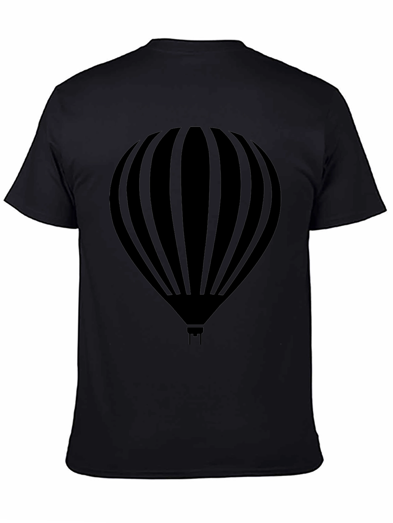 Mens Black Hot Air Balloon Graphic Tee