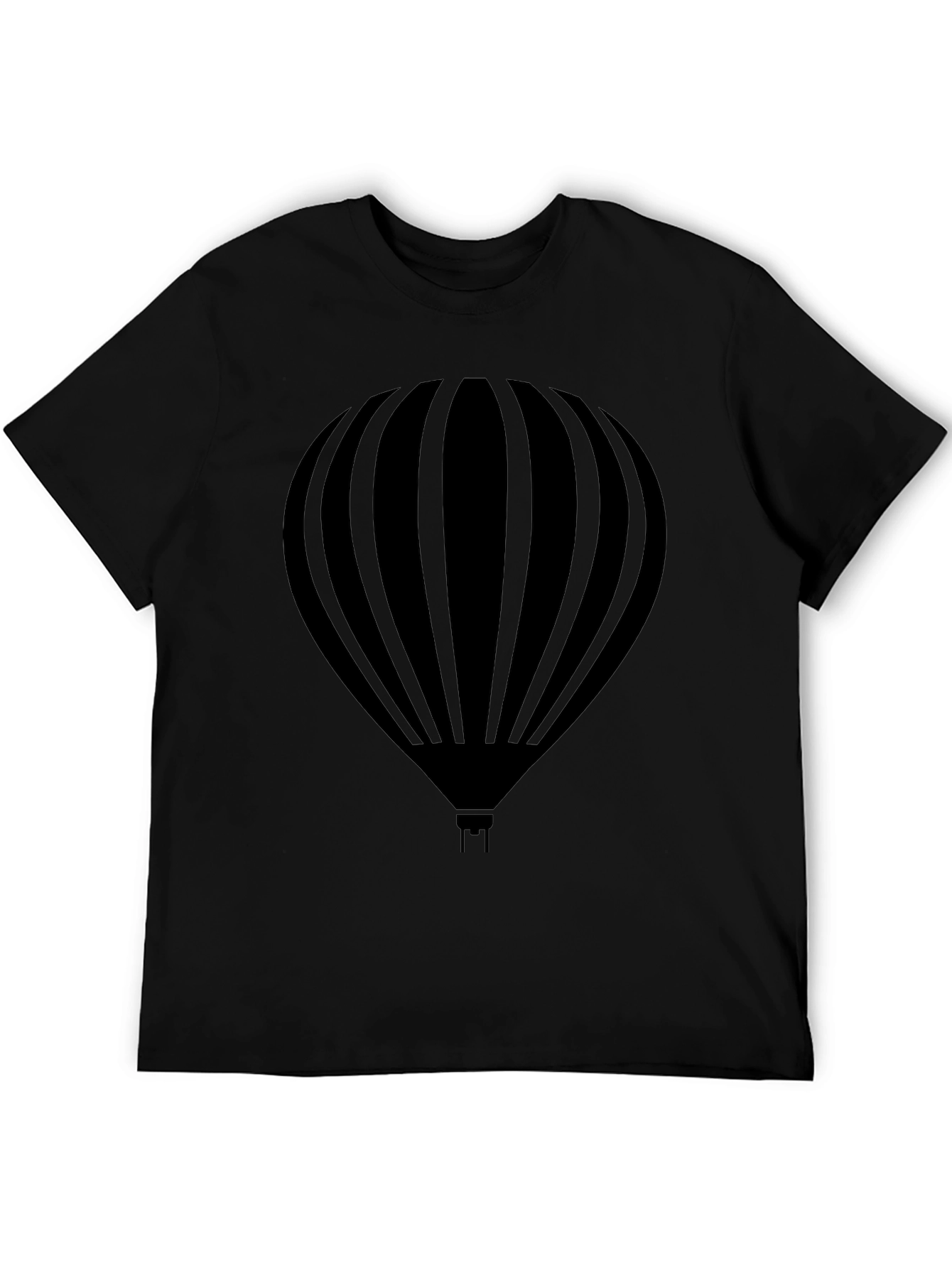 Mens Black Hot Air Balloon Graphic Tee