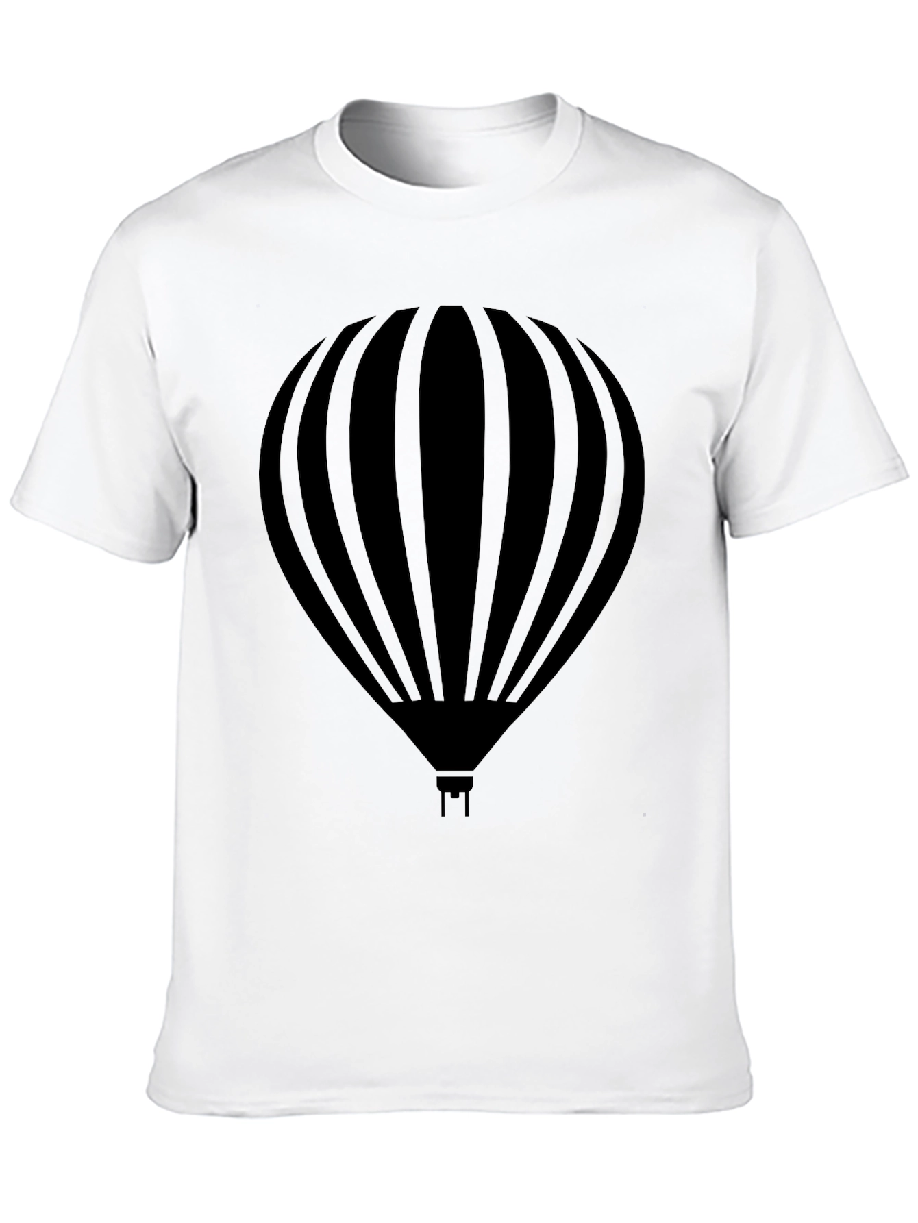 Mens Black Hot Air Balloon Graphic Tee