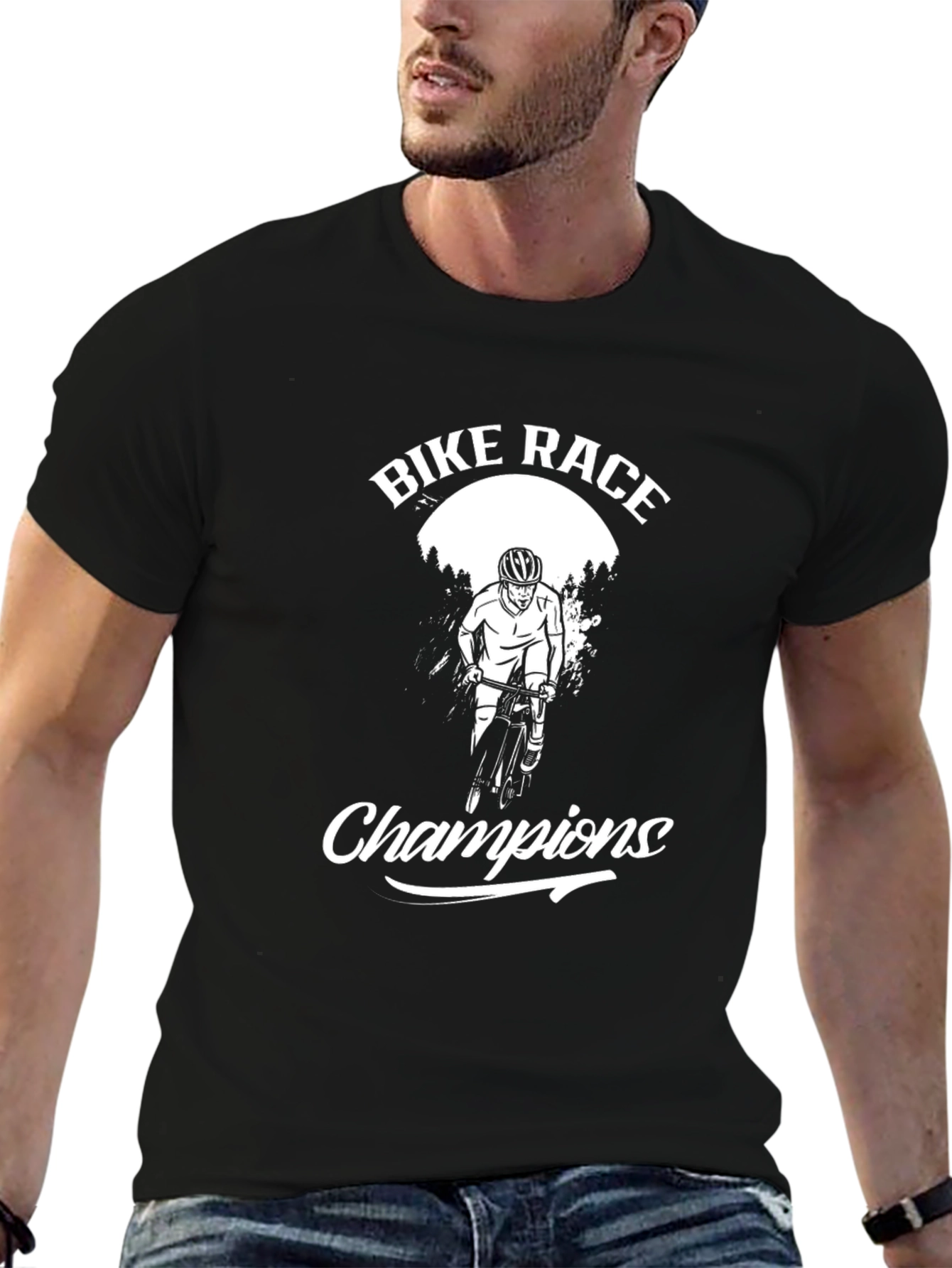 Bike Race Champion Black T-Shirt