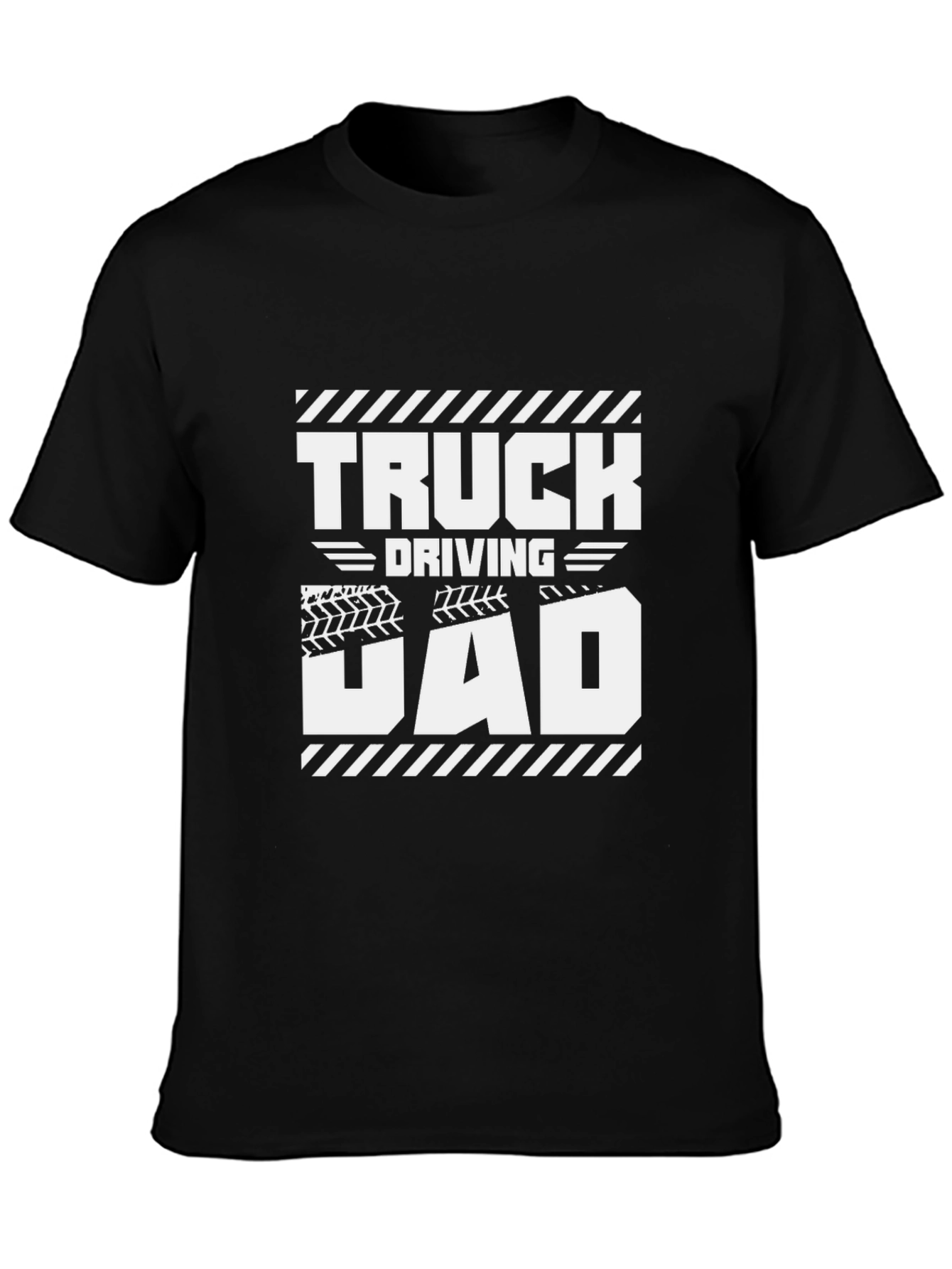 Truck Driving Dad Black Graphic T-Shirt
