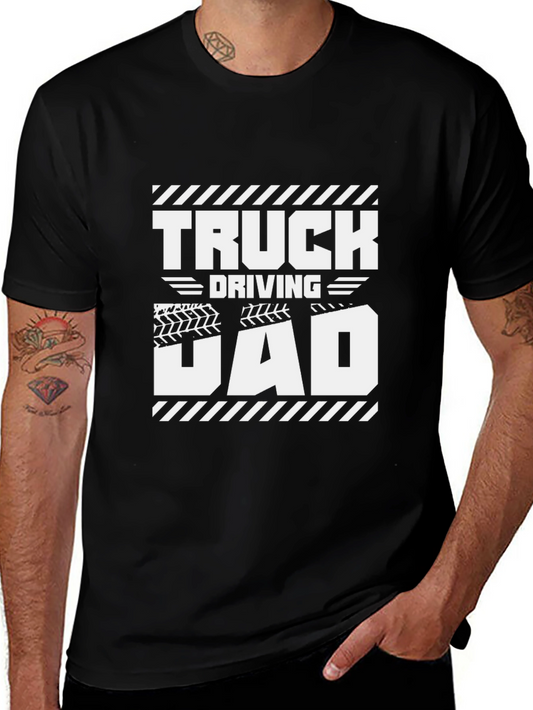 Truck Driving Dad Black Graphic T-Shirt