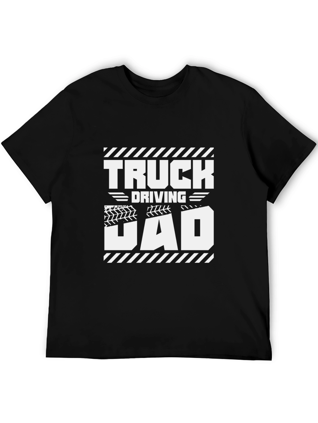 Truck Driving Dad Black Graphic T-Shirt