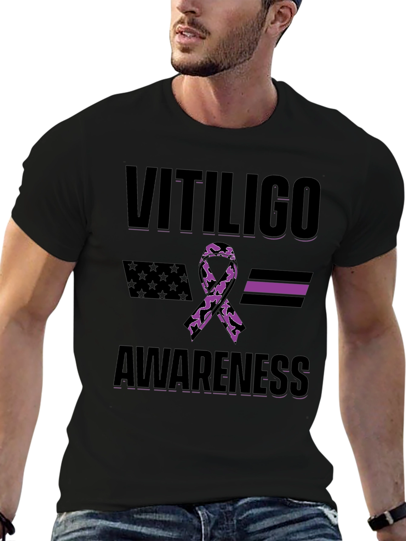 Vitiligo Awareness Ribbon T-Shirt