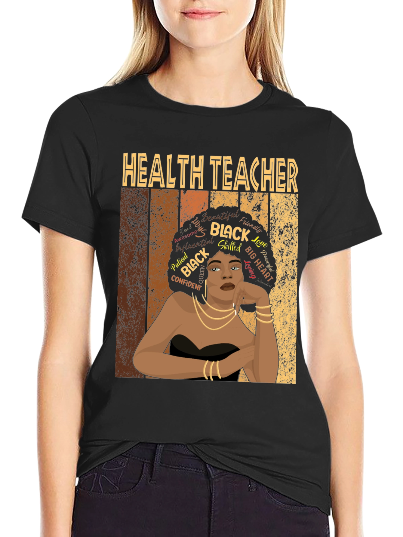 Health Teacher Black Woman T-Shirt