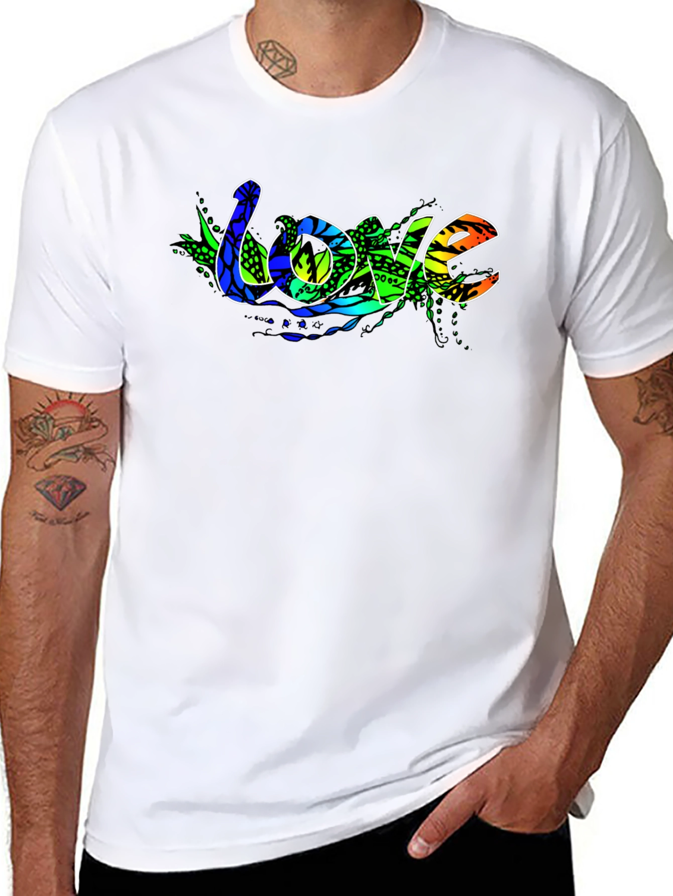 Love Graphic Print T-Shirt - Black
