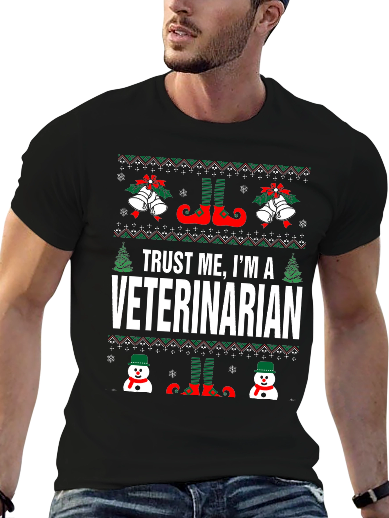 Funny Veterinarian Ugly Christmas Sweater T-Shirt