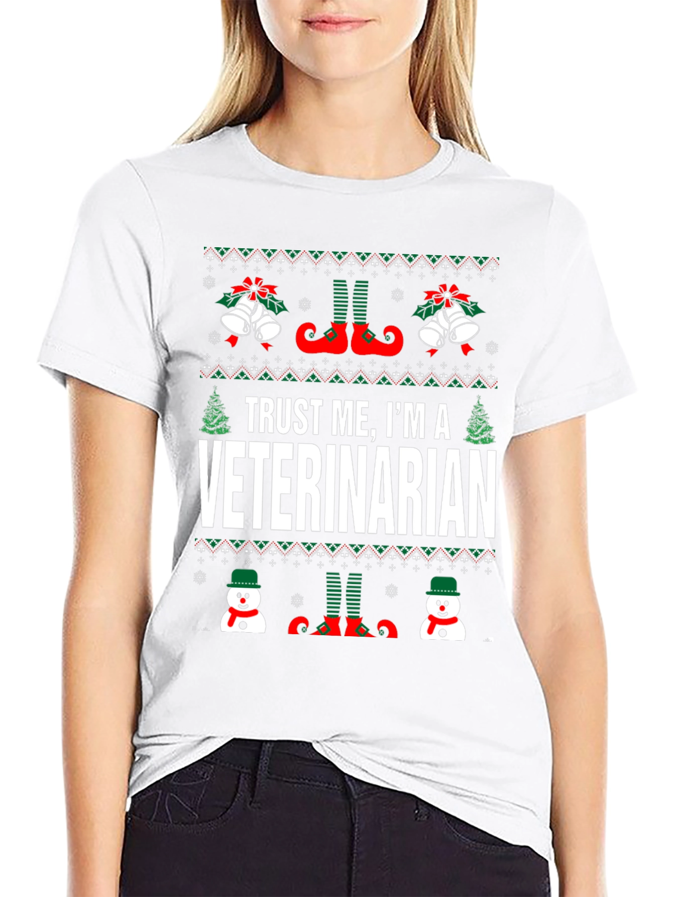 Funny Veterinarian Ugly Christmas Sweater T-Shirt