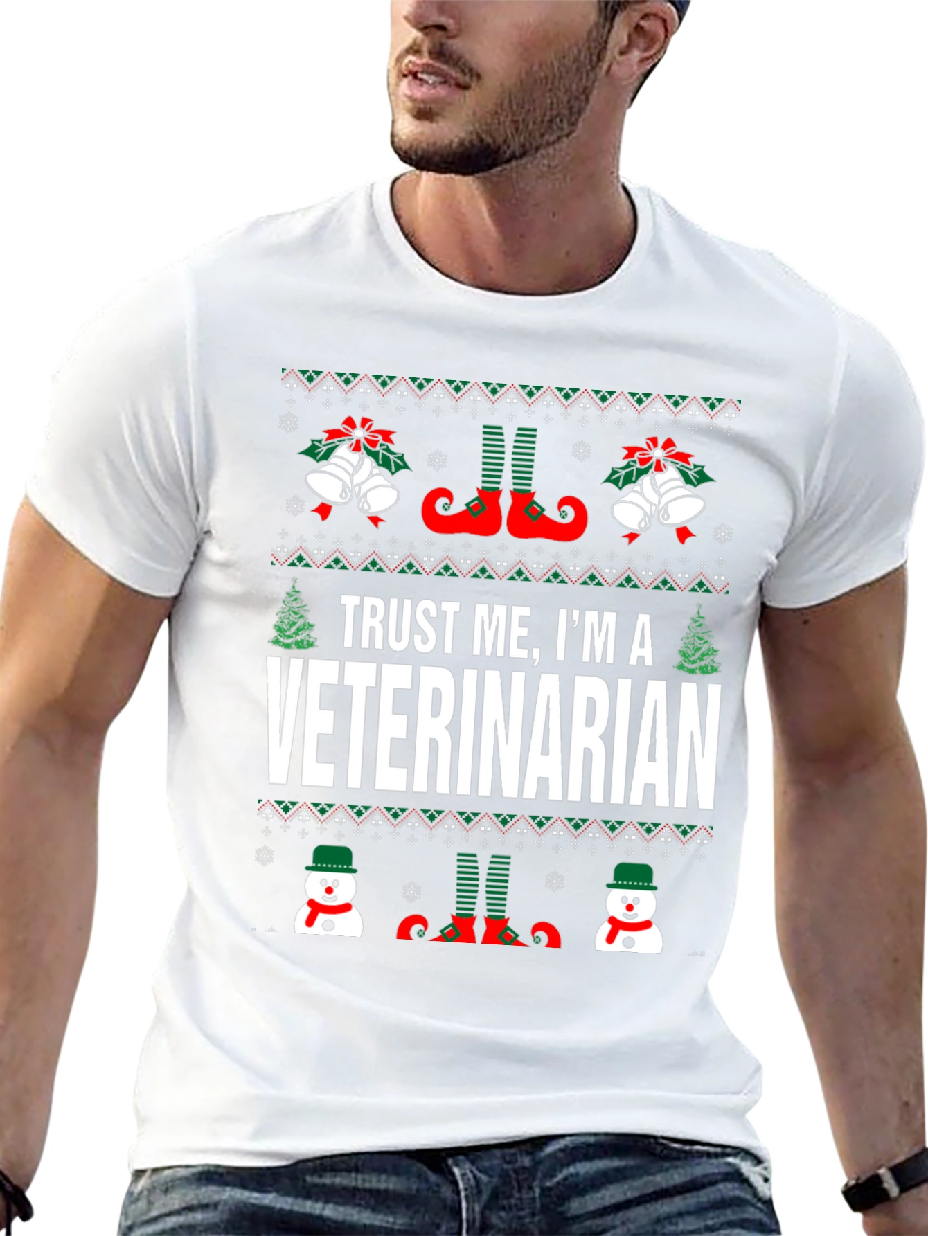 Funny Veterinarian Ugly Christmas Sweater T-Shirt