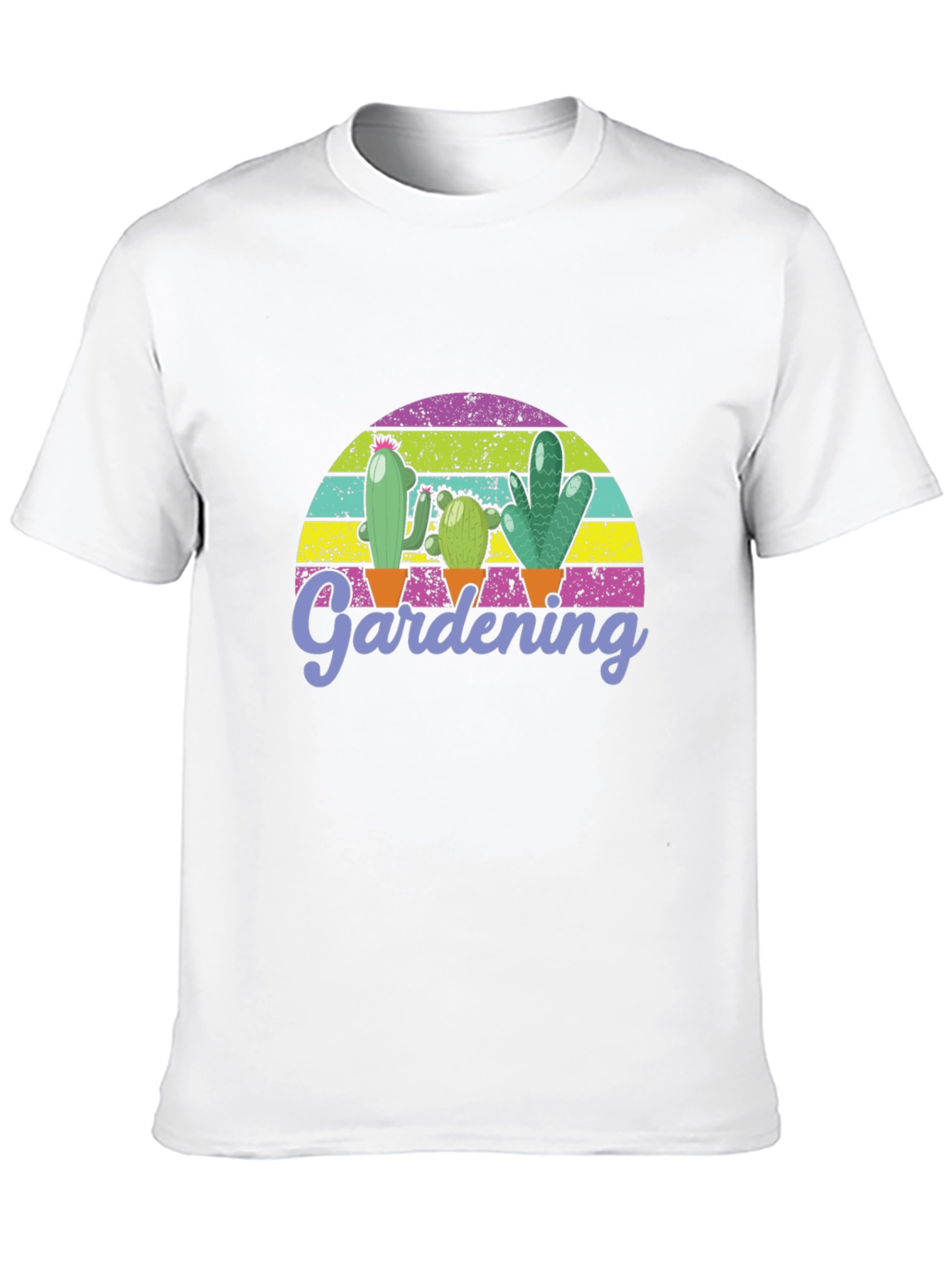 Gardening Cactus Graphic T-Shirt - Black