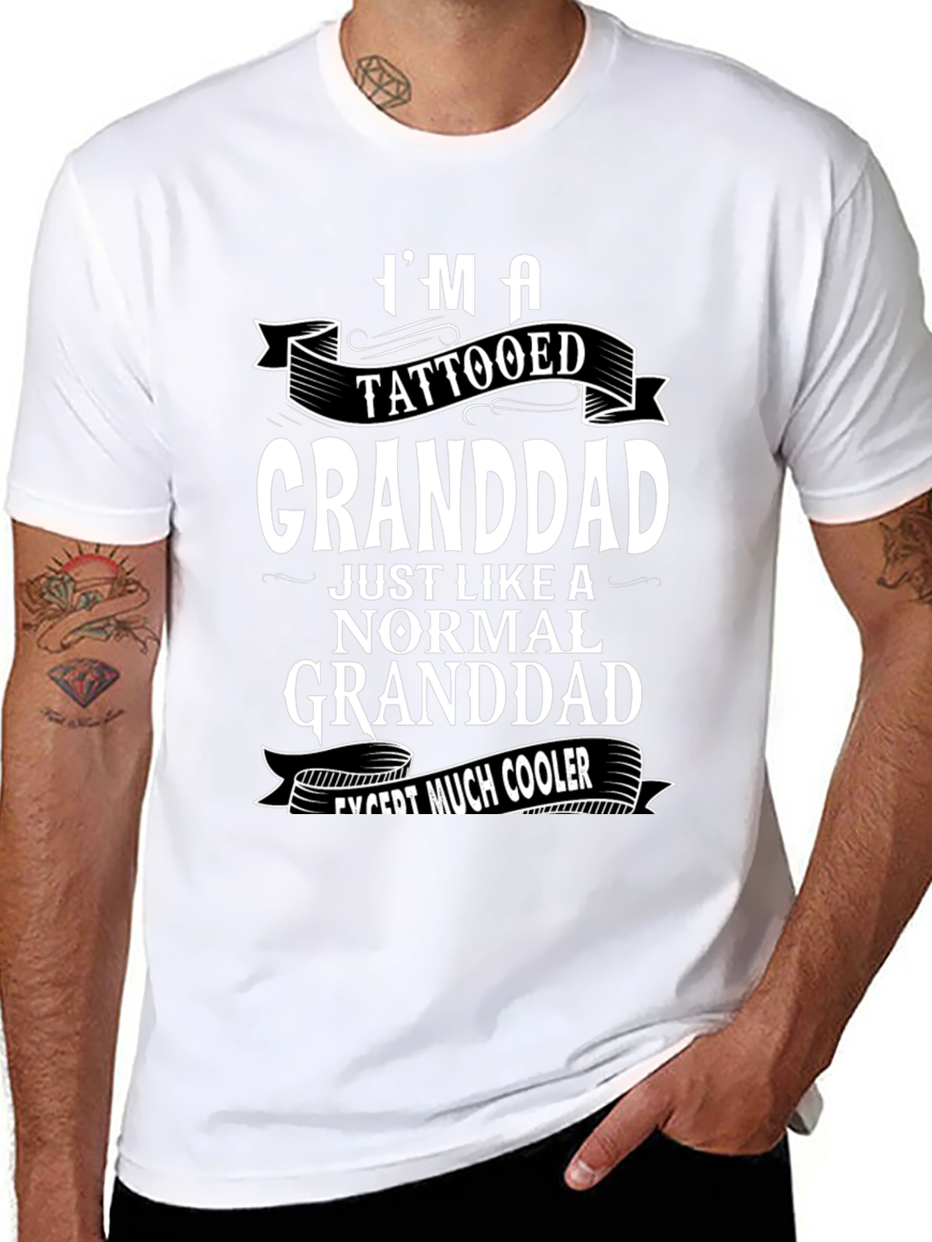 Tattooed Granddad Tee: Cool Grandpa Style!