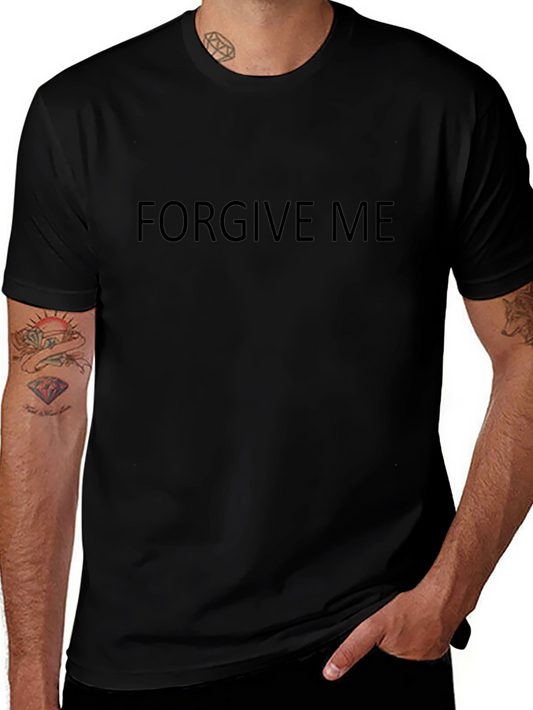 Forgive Me Graphic Tee - Black Cotton Blend