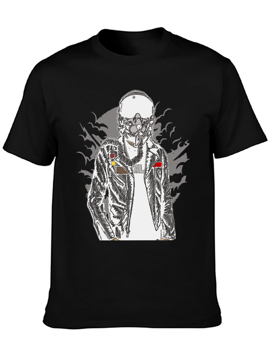 Aviator Graphic Print T-Shirt - Edgy Style