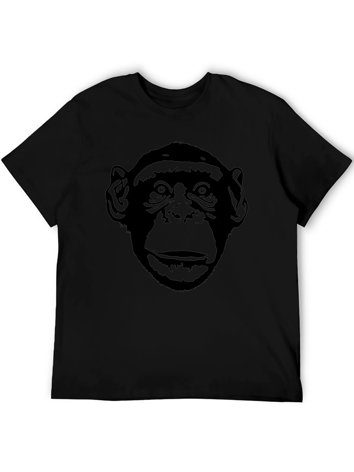 Chimpanzee Face Graphic T-Shirt - Mens Black Tee