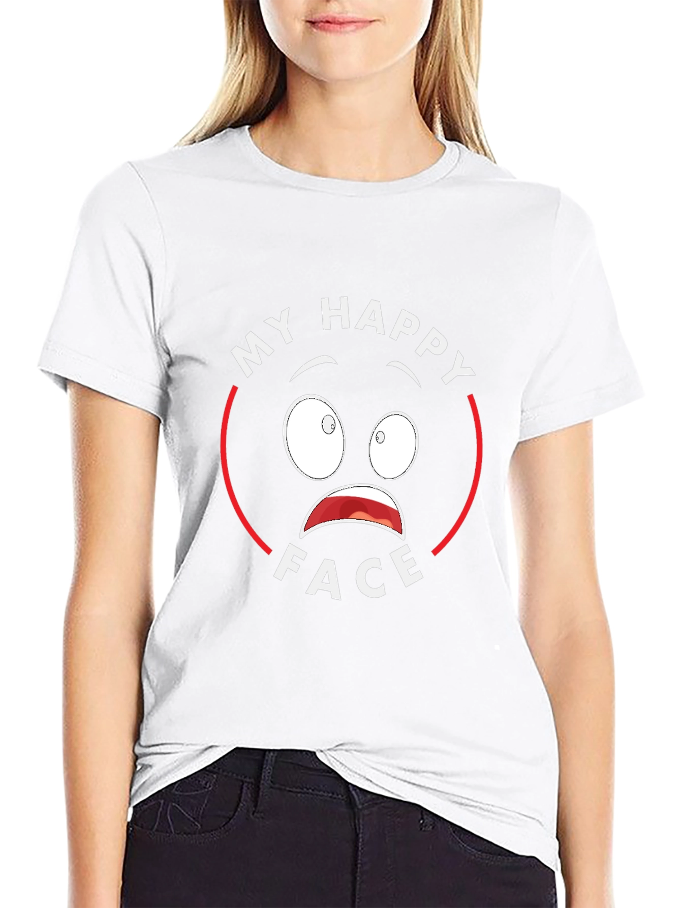 My Happy Face Graphic T-Shirt - Mens Black Tee