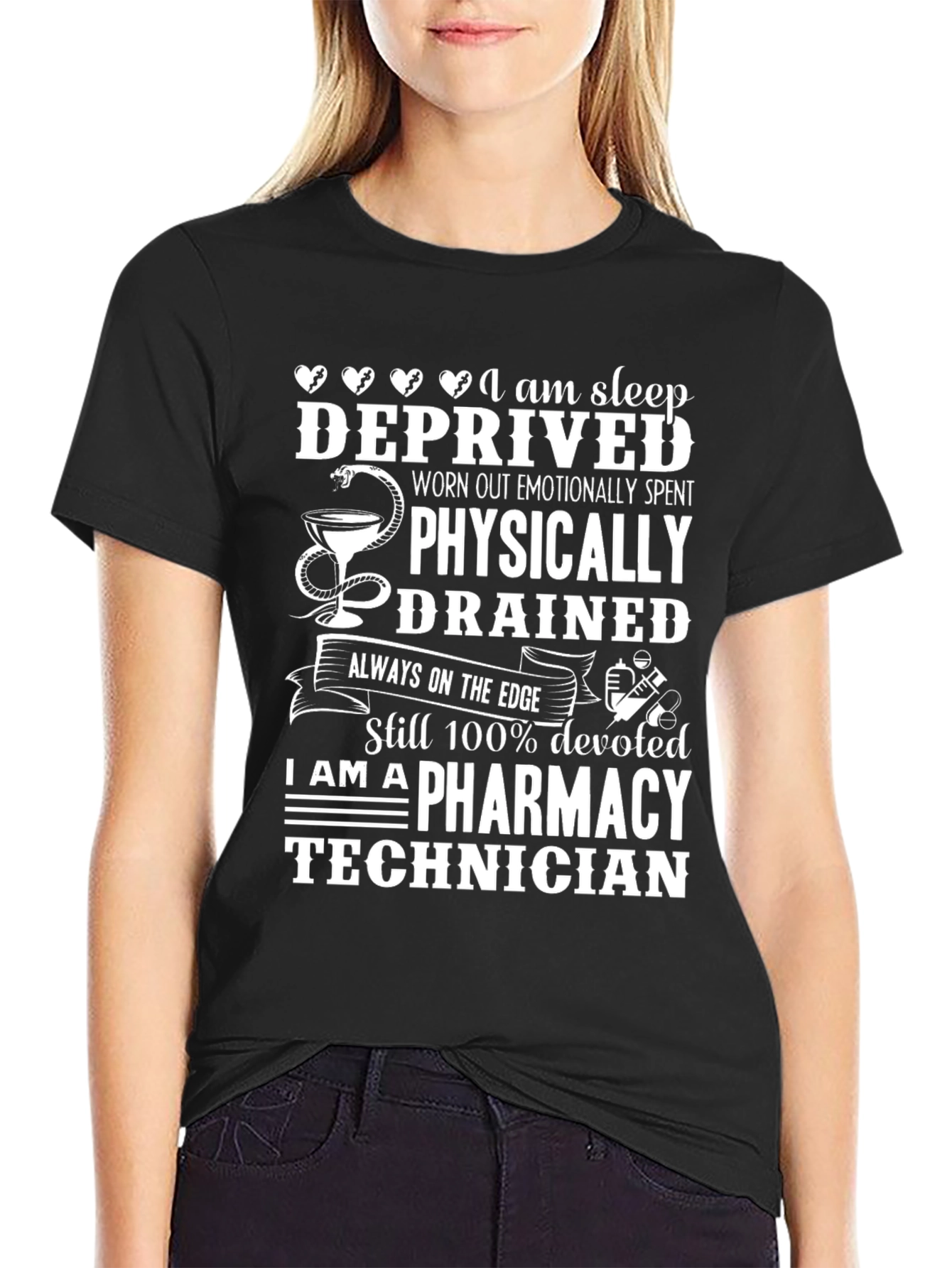 Pharmacy Technician T-Shirt - Sleep Deprived Design