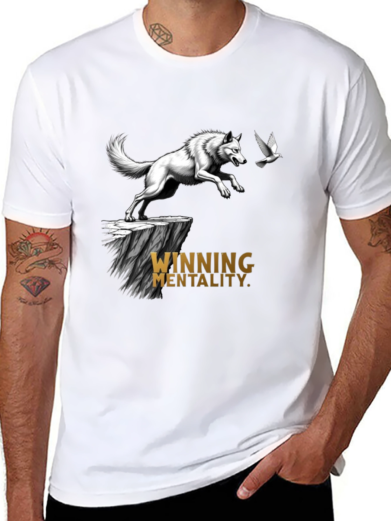 Winning Mentality Wolf Graphic T-Shirt