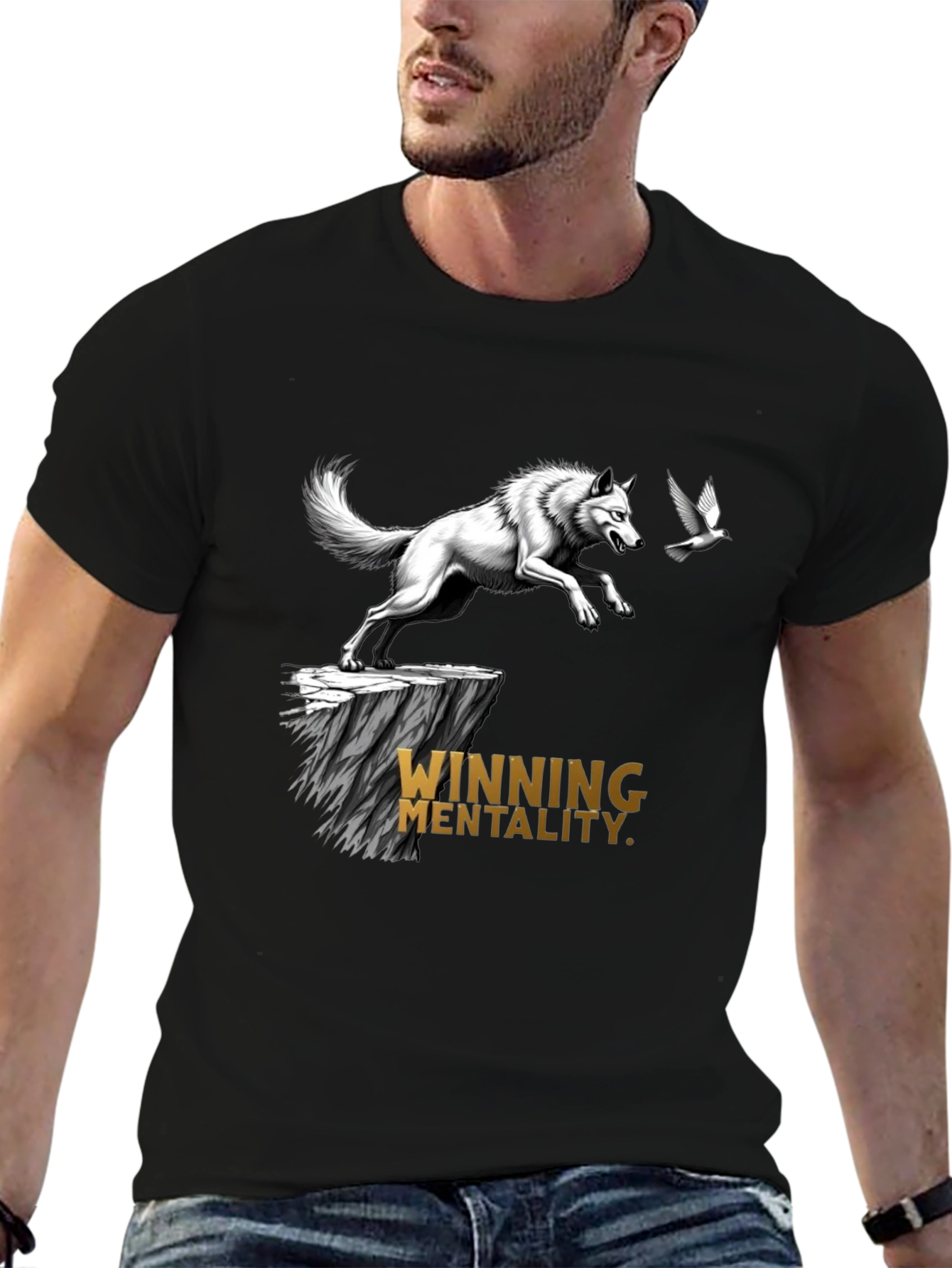Winning Mentality Wolf Graphic T-Shirt