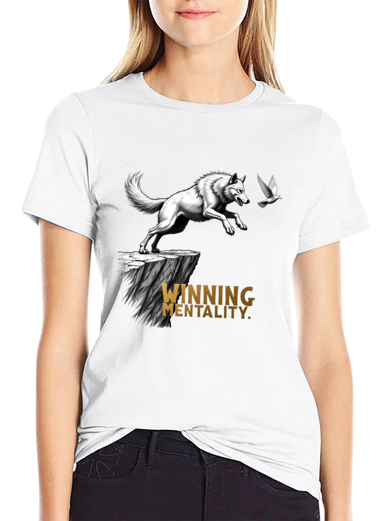 Winning Mentality Wolf Graphic T-Shirt