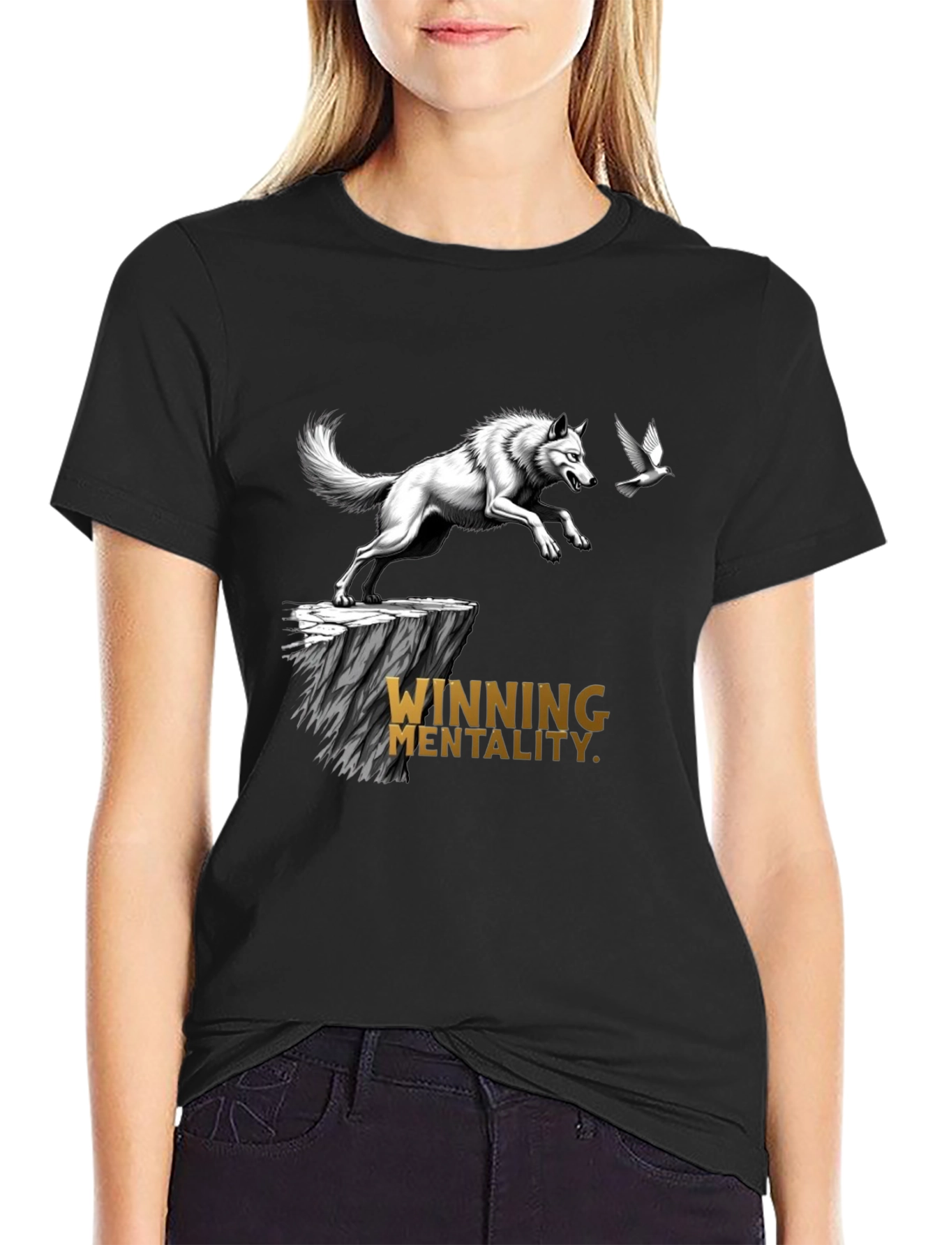 Winning Mentality Wolf Graphic T-Shirt