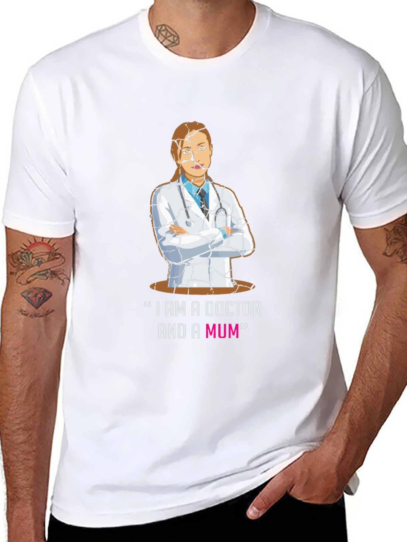 Doctor Mum Cracked Design T-Shirt