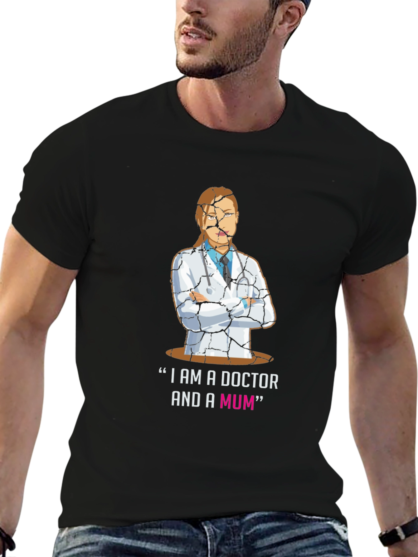 Doctor Mum Cracked Design T-Shirt