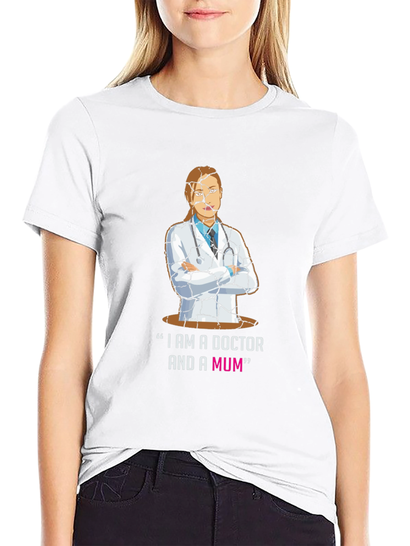 Doctor Mum Cracked Design T-Shirt