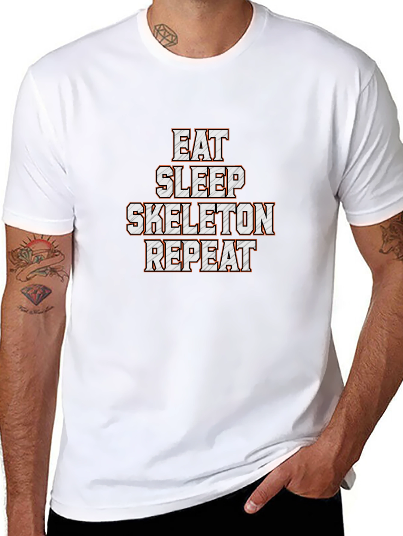 Eat Sleep Skeleton Repeat Black Graphic Tee