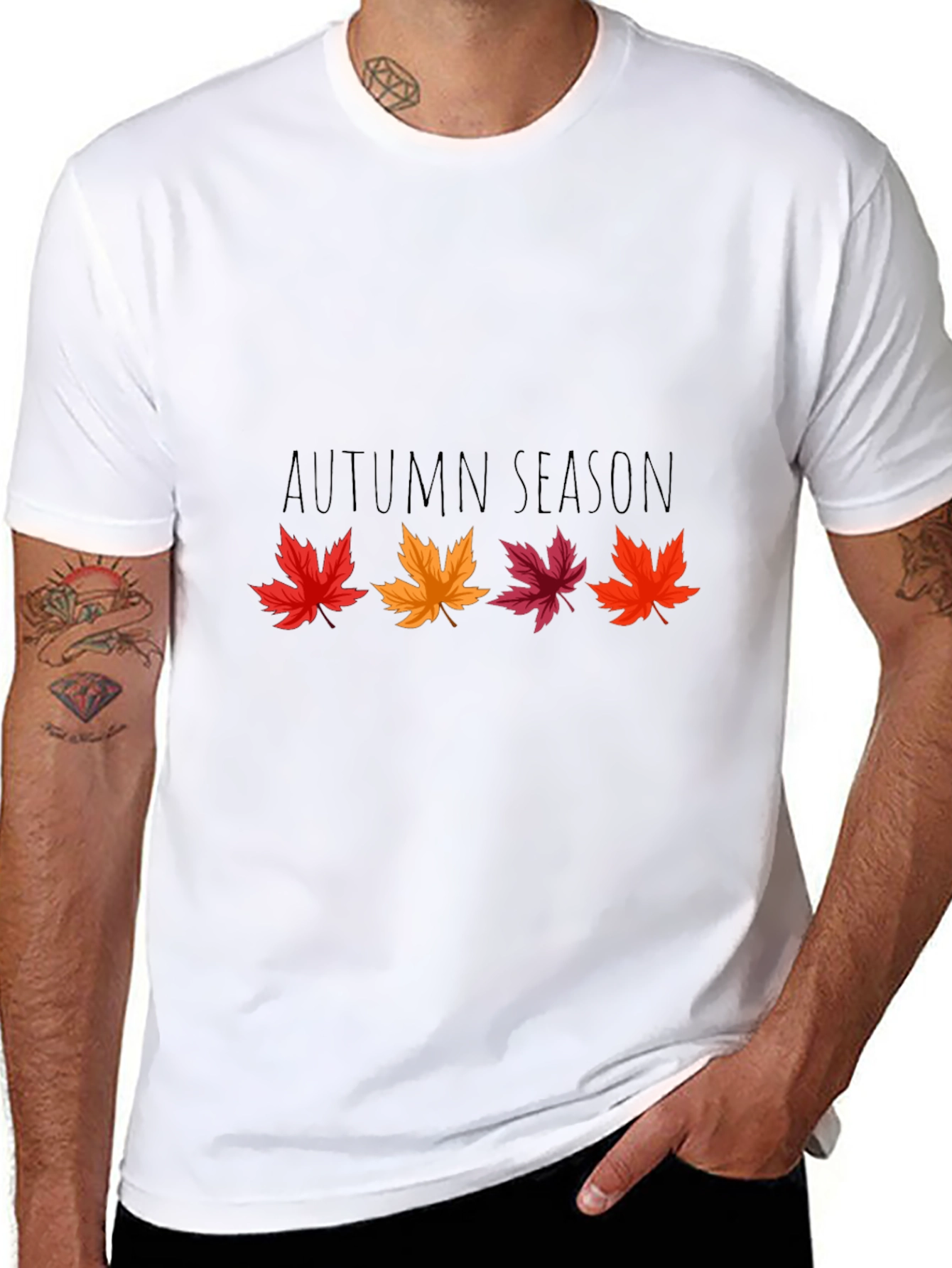 Autumn Season Black Graphic T-Shirt