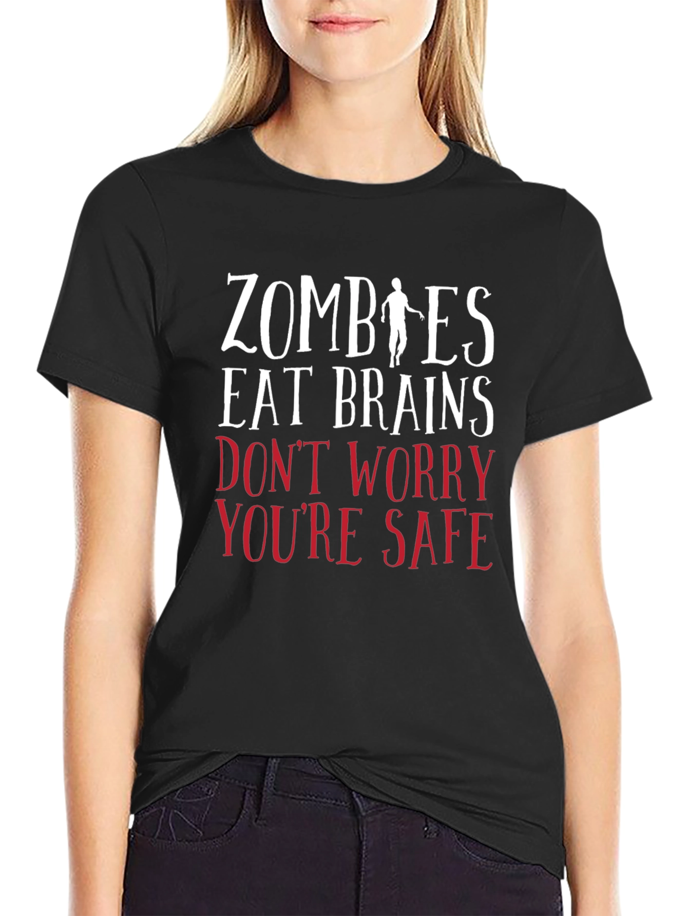 Zombies Eat Brains Funny Graphic T-Shirt