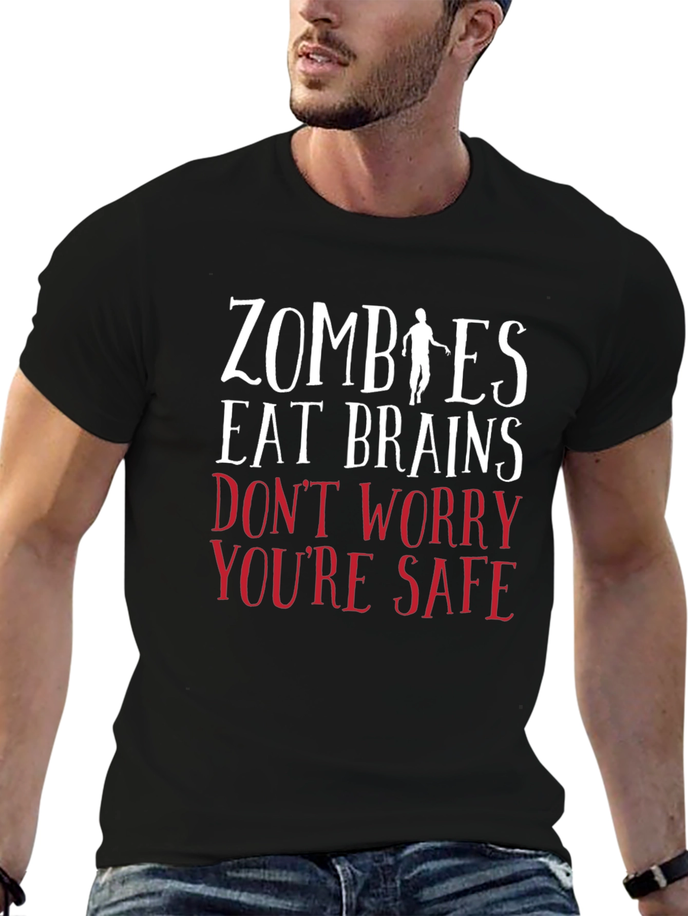 Zombies Eat Brains Funny Graphic T-Shirt