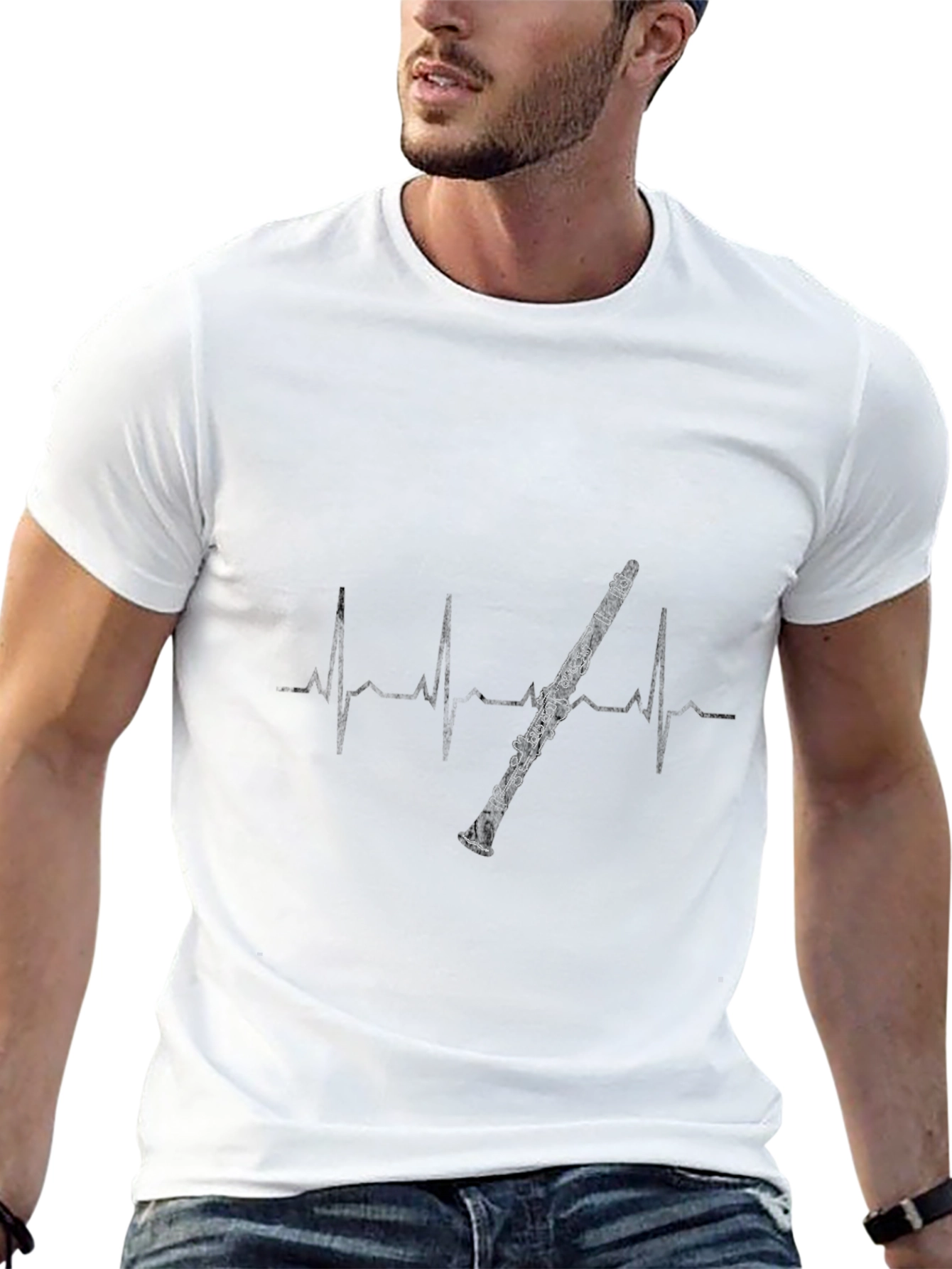 Clarinet Heartbeat T-Shirt - Music Lover Tee