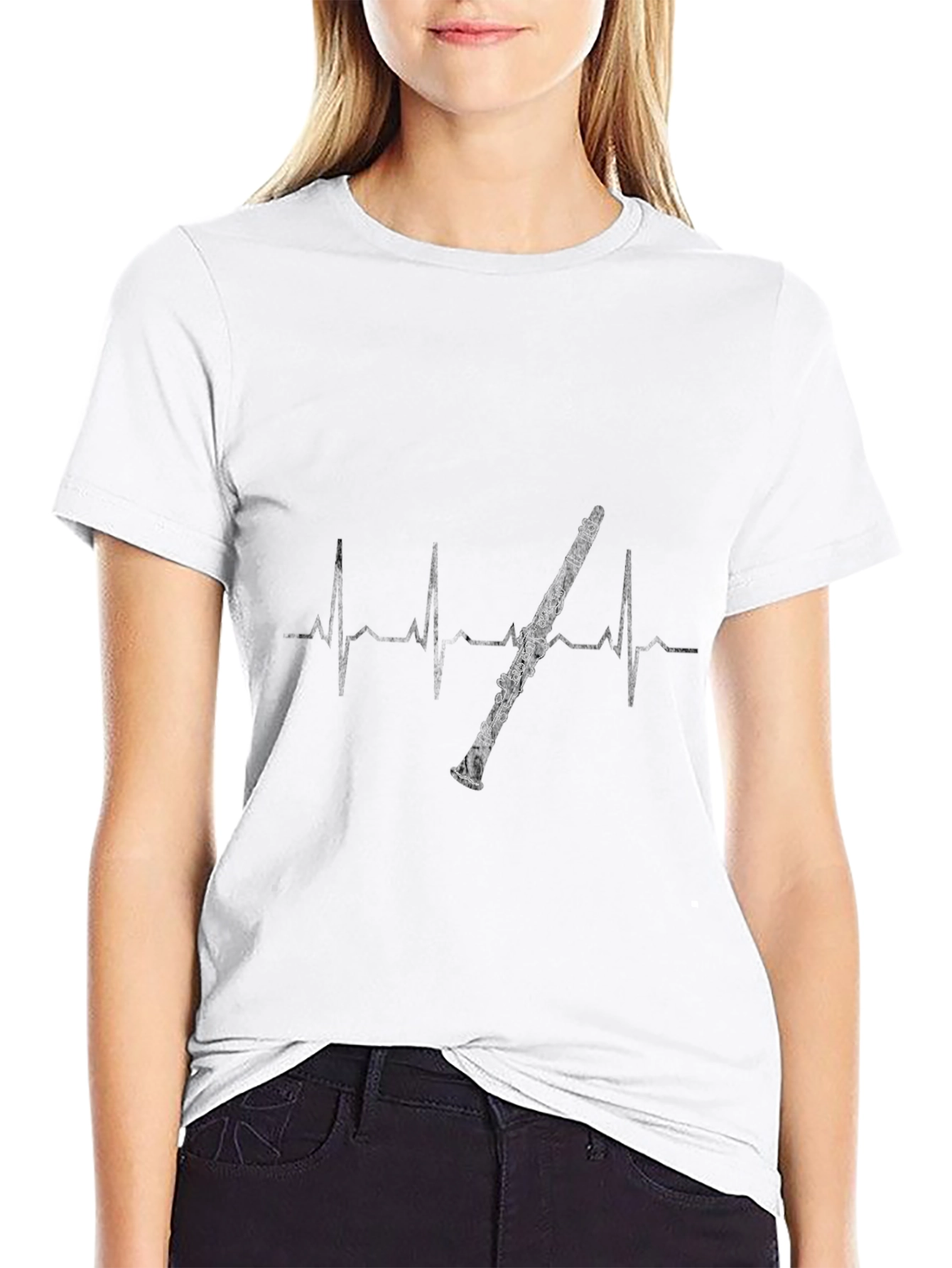 Clarinet Heartbeat T-Shirt - Music Lover Tee